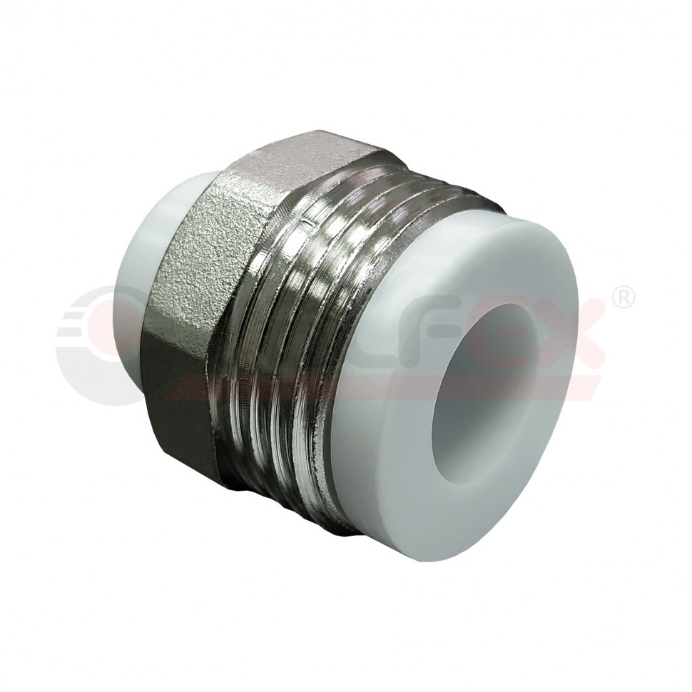Штуцер НР 20х3/4" (300/50) (Valfex) ЗАВОД ВАЛФ-РУС СЕРЫЙ