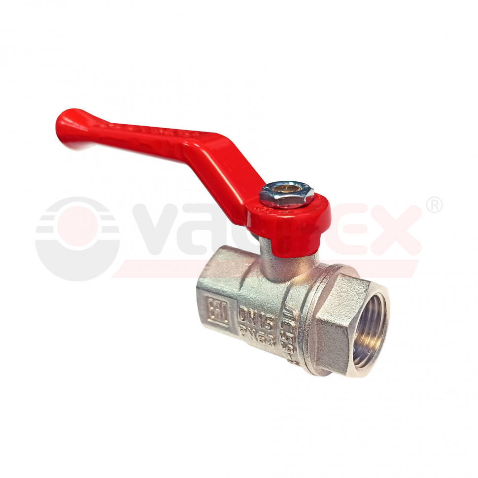 Кран шаровой латунный PREMIUM для ВОДЫ 1" ВР/ВР рычаг, НИКЕЛИР-Й VALFEX 11Б27фт1М