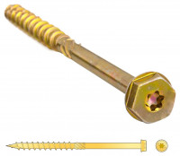 Саморезы по дереву желтые, шестигранные Torx 12х180 мм (50 шт)